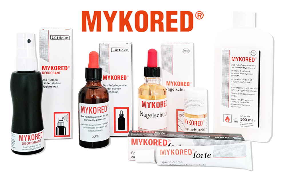 Mykored roztok, pipeta, olej, deodorant