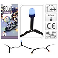 Vianočné LED svetielka na stromček – 80 farebných diód, 6 m | Night LED