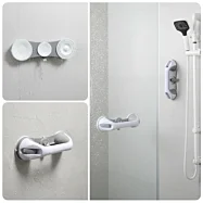 Bezpečnostné madlo do kúpeľne na hladké povrchy – 3-prísavkový úchyt