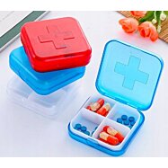 Dávkovač na lieky 4 komorový, červený