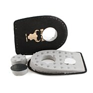 Podpätky na ostrohy kožené latex, čierna