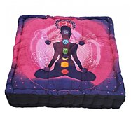 Meditačný podsedák Jogín 7 čakier štvorec, ružovofialový, 44 x 44 x 9 cm