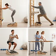 Regulovateľná drevená doska na strečing lýtok a členkov 15–35°