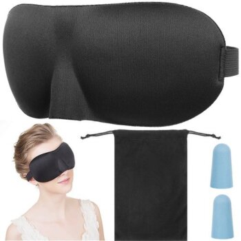 3D maska na oči, na spanie so štuplami do uší