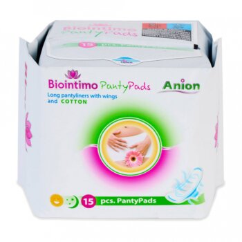 BIOINTIMO AnionCare – Slipové hygienické vložky s krídelkami, 15 ks