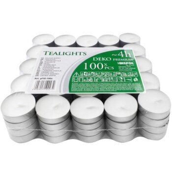 Čajové sviečky Bispol Tealights 4 h - 100 ks