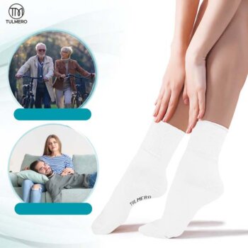 Dámske nekopresné diabetické bavlnené ponožky, Tulmero Medical, čierne
