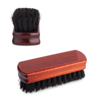 Drevená kefa na čistenie topánok s mäkkými štetinami Brush, 12 cm, čierna