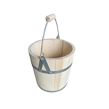 Drevené vedro s rúčkou veľké, sauna, záhrada, studňa, kvetináč, 27 x 28 cm, 12L