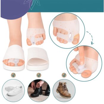 Gélový korekčný obväz s medziprstovým klinom a magnetmi, Hallux, 1 pár (2ks)