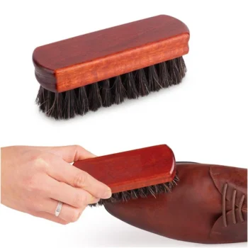 Drevená kefa na čistenie topánok s konským vlasom Brush, 12 cm