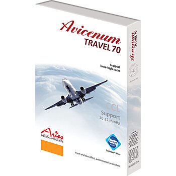 Kompresné cestovné lýtkové pančuchy Avicenum TRAVEL 70 DEN, Natura