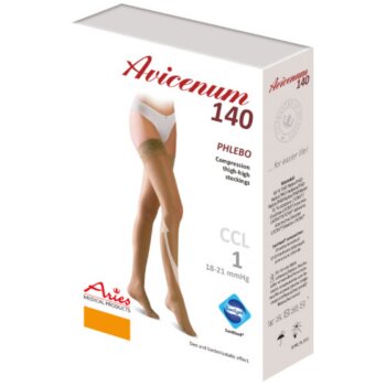 Kompresné stehenné pančuchy Avicenum 140, M, dlhé, čierne