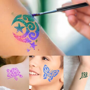 Kreatívna sada glitter tetovanie a styling na nechty
