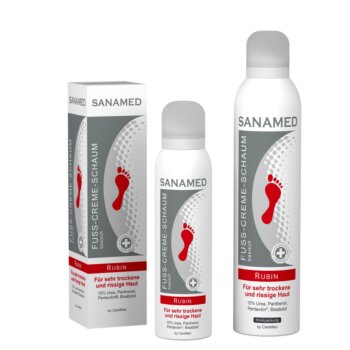 Krémová pena na nohy, na veľmi suchú a popraskanú pokožku Sanamed Rubín, 150 ml