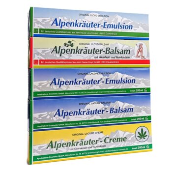 Alpské maste - 2 x emulzia, 2 x balzam, 1 x krém, 5 x  200ml