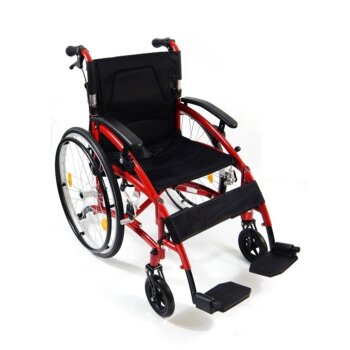 Odľahčený hliníkový invalidný vozík Exclusive Tim Light, červená, šírka sedadla 46 cm