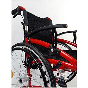 Odľahčený hliníkový invalidný vozík Exclusive Tim Light, červená, šírka sedadla 46 cm