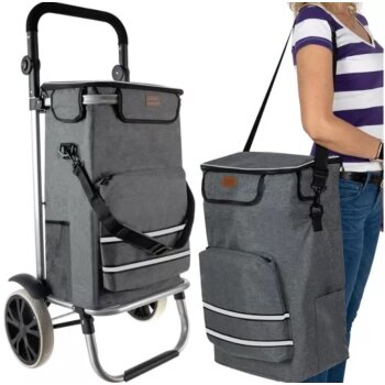 Nákupná taška na kolieskach Shopping Bag, 40 l, sivá