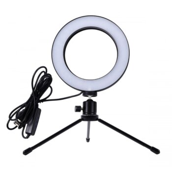 Očarujúca prstencová LED Lampa s trojnožkou, Lamp, 16 cm