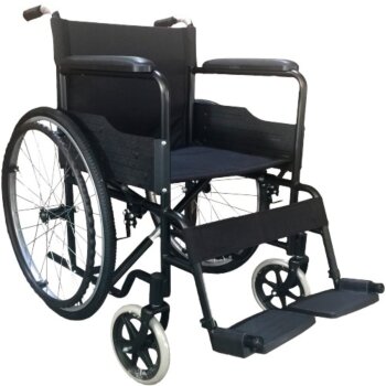 Oceľový invalidný vozík Gabi BME4611, šírka sedadla 45 cm, čierny
