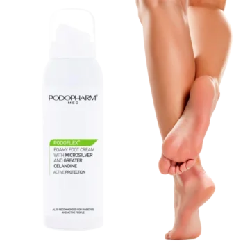 PODOPHARM PODOFLEX krémová pena na nohy s mikročasticami striebra a lastovičníkom - 125ml