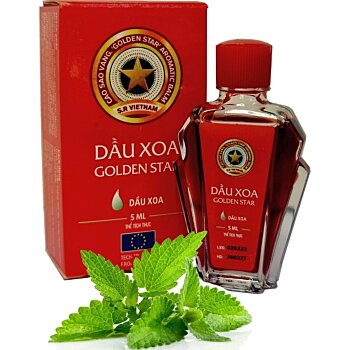 Protizápalový mentolový masážny olej Golden Star, 5 ml