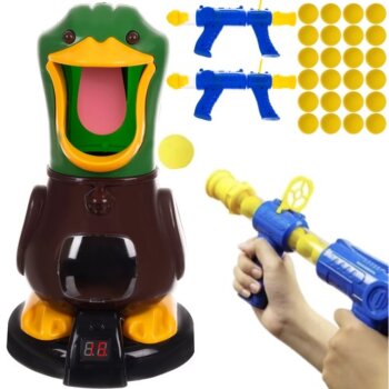 Streľba na terč Kačka + dve pištole a guľôčky, Hungry Duck
