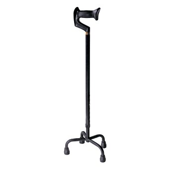 Štvorstopová palica s ergonomickou rukoväťou, nastaviteľná, čierna