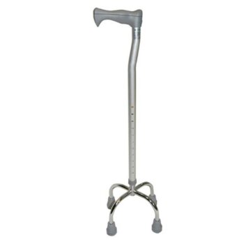 Štvorstopová palica s ergonomickou rukoväťou RF-400, nastaviteľná, strieborná