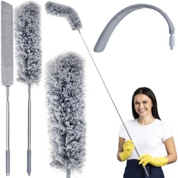 Teleskopická prachovka s dvoma nadstavcami, nastaviteľná 85-250 cm
