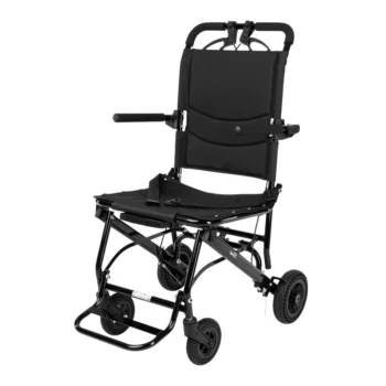 Transportný invalidný vozík pre asistovaný pohyb - čierny, skladací – 136 kg