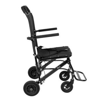 Transportný invalidný vozík pre asistovaný pohyb - čierny, skladací – 136 kg