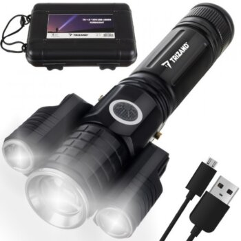 Baterka T6 + 2 x LED CREE XPE a ZOOM, čierna