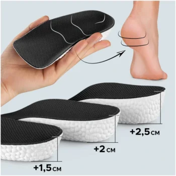 Penové podpätky na vizuálne zvýšenie výšky Heels, čierne
