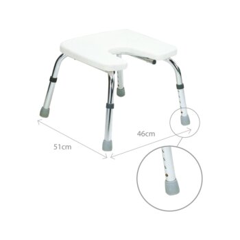 Výškovo nastaviteľná stolička do sprchy v tvare U, 35-45 cm