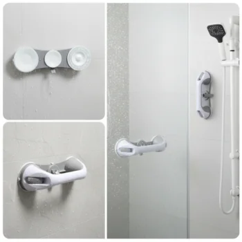 Bezpečnostné madlo do kúpeľne na hladké povrchy – 3-prísavkový úchyt