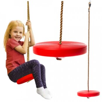 Detská záhradná okrúhla plastová hojdačka na lane