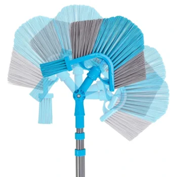 Teleskopická trojuholníková metla s čističom odkvapov a nastaviteľnou rúčkou do 3,3 m