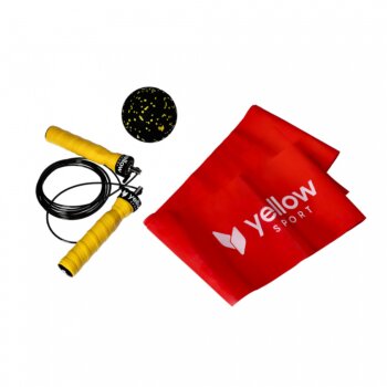 Fitness sada - expander, švihadlo a masážna lopta, AllInOne