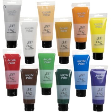 Akrylové farby 12 ks, ColourFull, 12 x100 ml