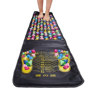 Akupresúrna kamienková masážna podložka - chodník - 135 x 34 cm