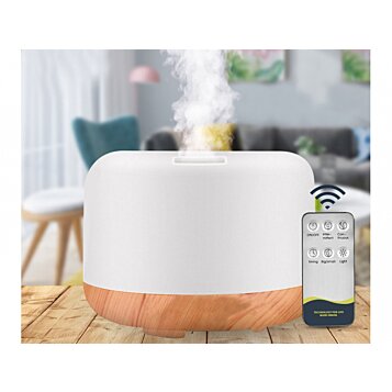 LED Aróma difuzér s diaľkovým ovládaním 300ml, tmavé drevo - Náhľad