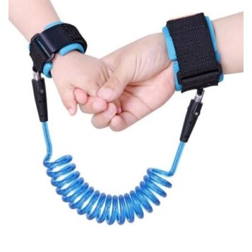 Bezpečnostné vodítko  pre deti s kovovými postrojmi, modré