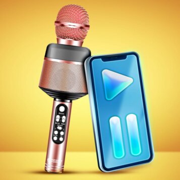 Bluetooth karaoke mikrofón s reproduktorom, WM-100 - Náhľad