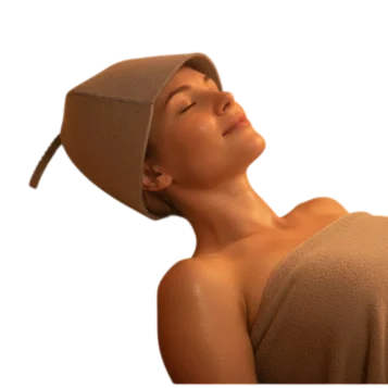 Plstená čiapka do sauny – ochrana hlavy a vlasov pred prehriatím - Náhľad