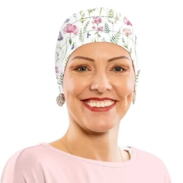 Čiapka po chemoterapii, dámska Canaver (2-vrstvová) flowy - Náhľad