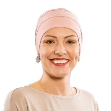 Čiapka po chemoterapii, dámska Canaver (2-vrstvová) ružová - Náhľad