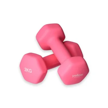 Sada dvoch cvičebných činiek Dumbell, ružové, 2 kg