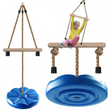 Detská záhradná hojdačka Disc Swing, 30 cm, modrá